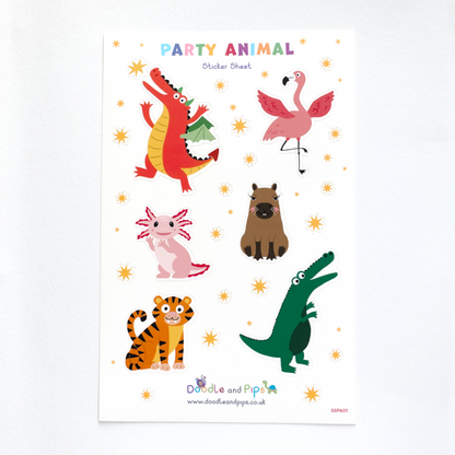 Party Animal Sticker Sheet